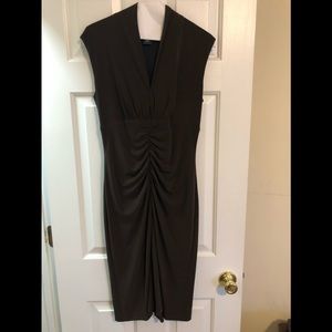 Fitted flattering chocolate brown dress